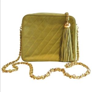 Chanel Suede Pistachio Green Camera Handbag - 83’